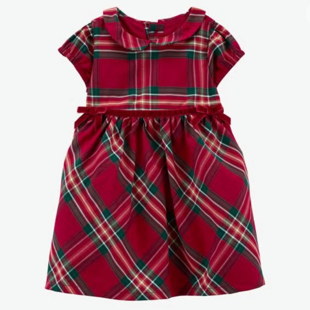 Carter's Baby Plaid Sateen Holiday Dress - 9m 🎄HOLIDAY B2G1